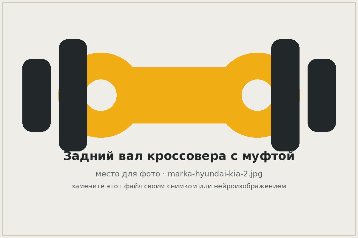 Короткий задний карданный вал кроссовера Hyundai с муфтой подключения