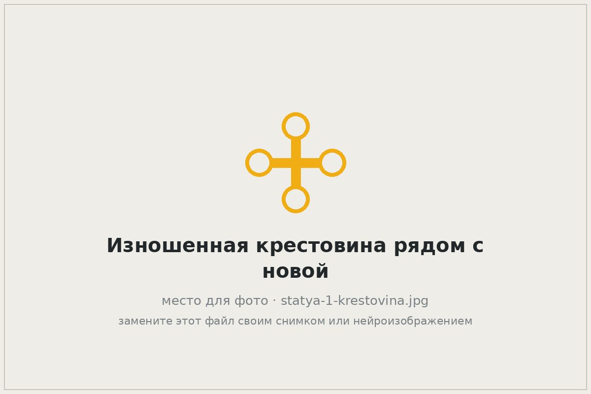 Изношенная крестовина карданного вала рядом с новой, крупный план