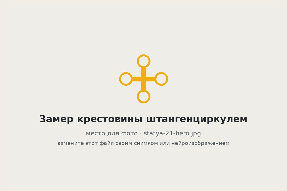 Замер диаметра стакана крестовины штангенциркулем
