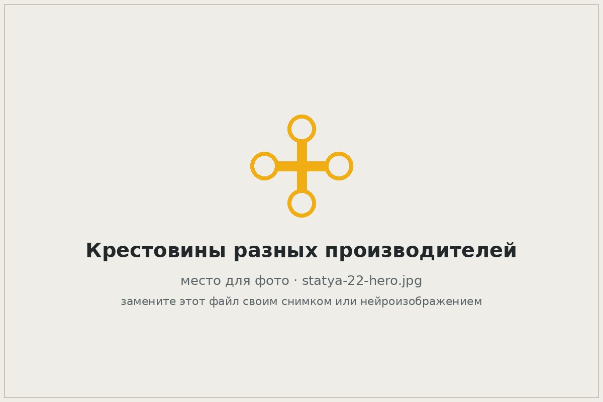 Несколько крестовин карданного вала разных производителей на верстаке