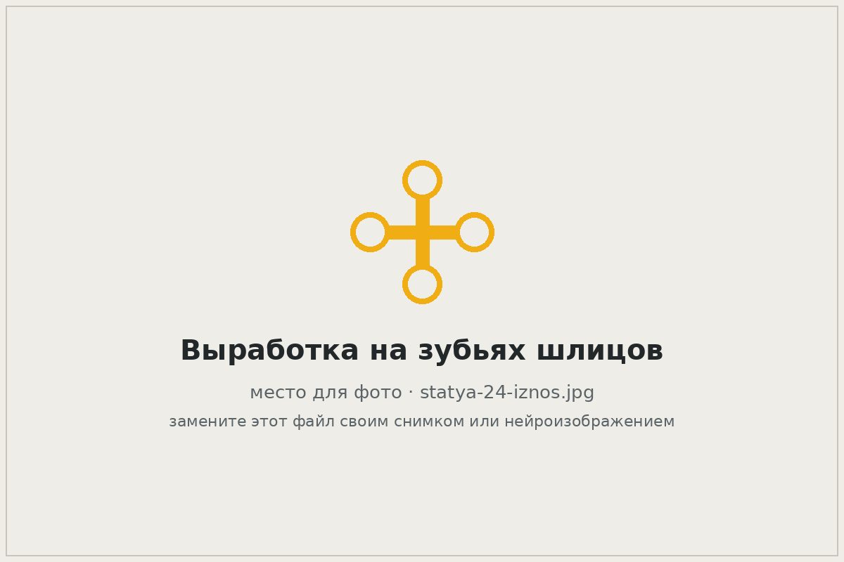 Изношенные зубья шлицевого соединения карданного вала крупным планом