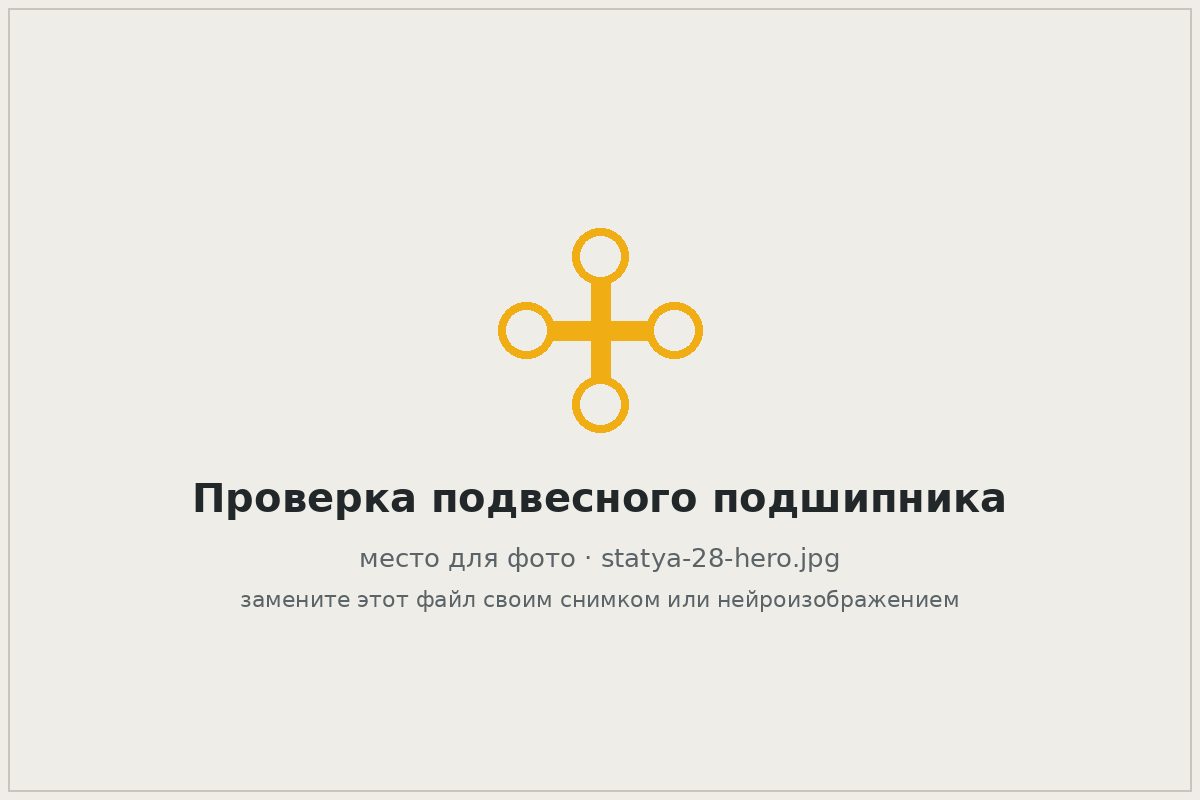 Механик проверяет подвесной подшипник карданного вала на подъёмнике