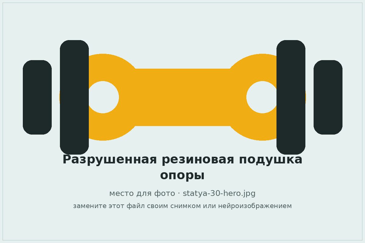 Разрушенная резиновая подушка подвесной опоры карданного вала