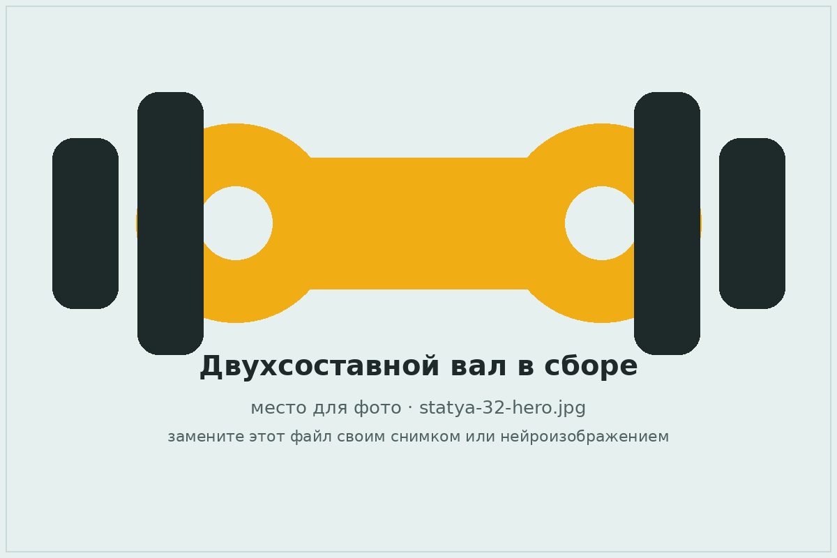 Двухсоставной карданный вал с подвесной опорой в сборе