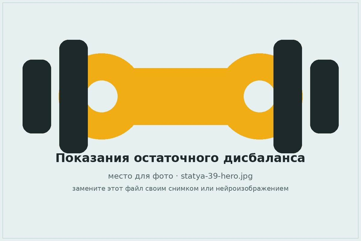 Показания остаточного дисбаланса на балансировочном станке