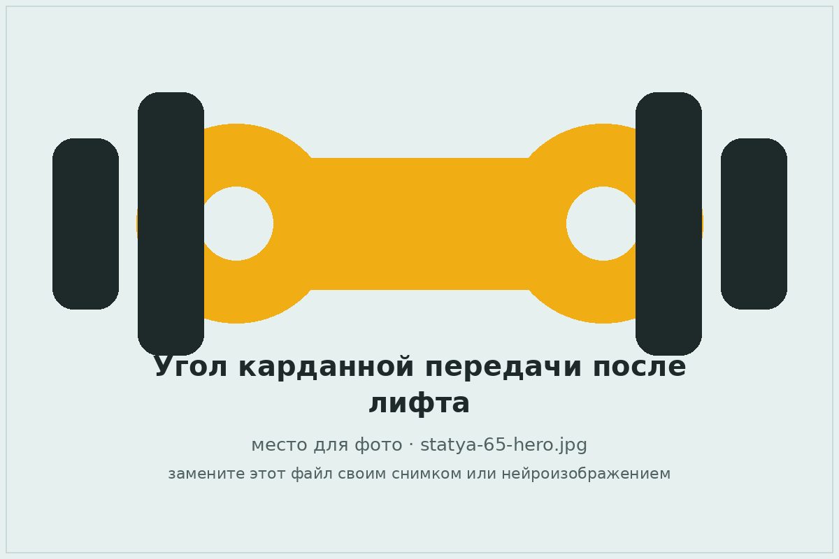 Увеличенный угол карданного вала на автомобиле с лифтом подвески