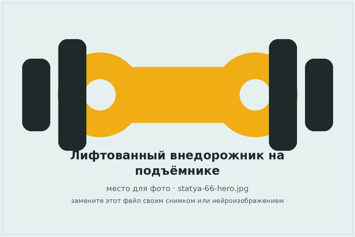 Лифтованный внедорожник на подъёмнике в автосервисе