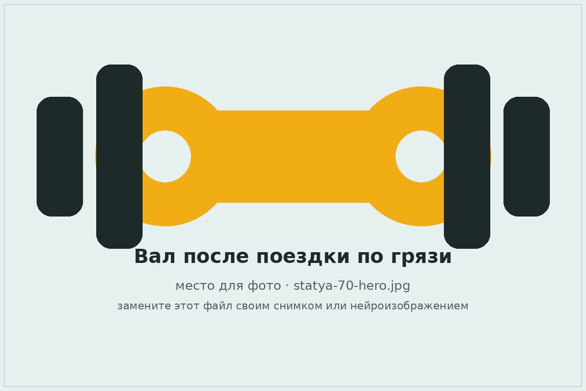 Карданный вал автомобиля после поездки по грязи