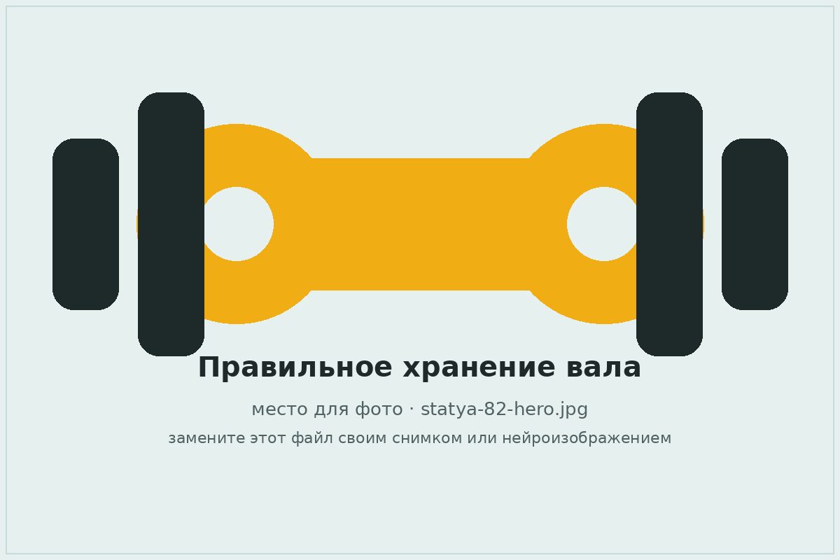 Карданный вал уложен горизонтально на опорах для хранения